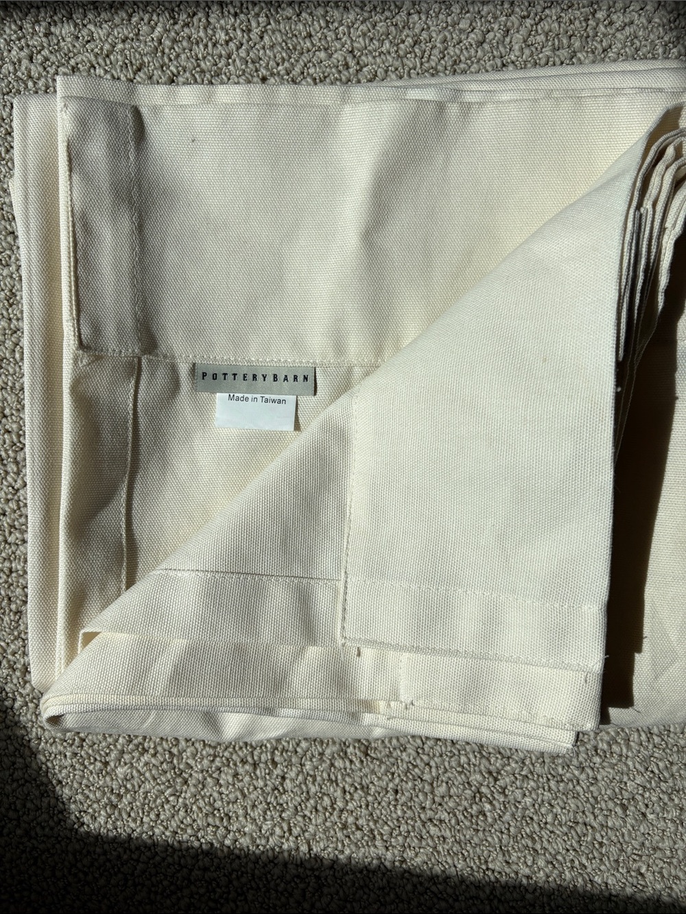 Pottery Barn Cream Canvas Curtains / 2 panels / 44” x 84”